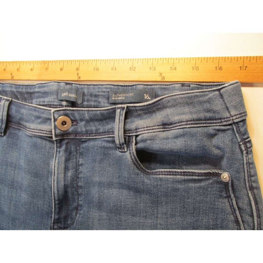 J. JILL Authentic Fit Slim Ankle Jeans Womens 16 Blue Denim Mid Rise Stretch - Picture 12 of 16
